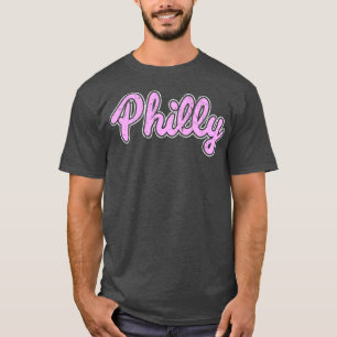 Camiseta Retro Rosa Philly Script Throwback Philly Fan Favo