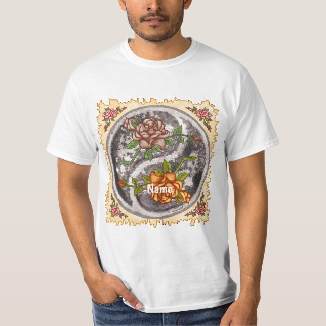 Camiseta Retro Roses Yin Yang (Anverso)
