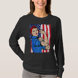Camiseta Retro Rosie El Riveter Bandera Feminista Estadouni