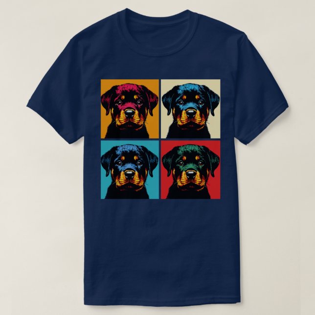 Camiseta Retro Rottweiler Art Cute Puppy (Diseño del anverso)