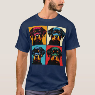 Camiseta Retro Rottweiler Art Cute Puppy