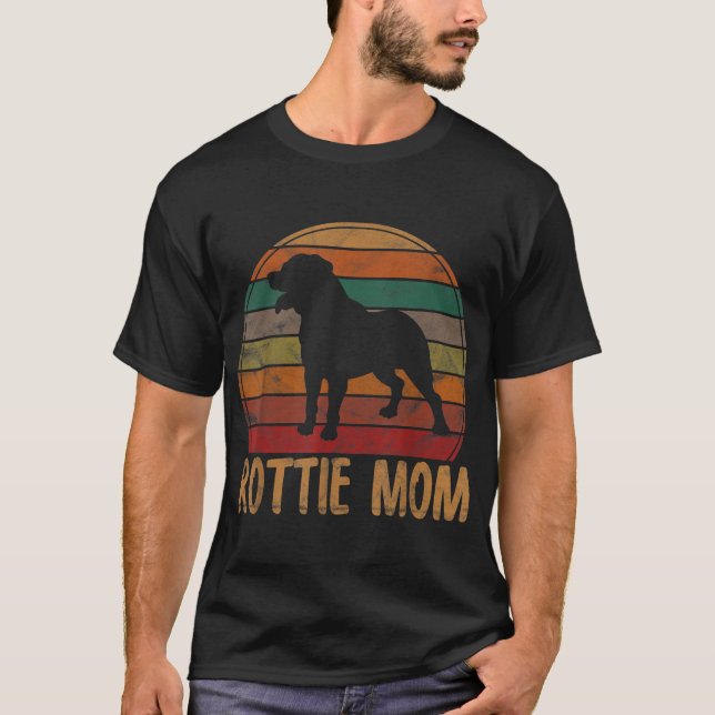 Camiseta Retro Rottweiler Mamá Gift Rott Perro Madre Mascot (Anverso)