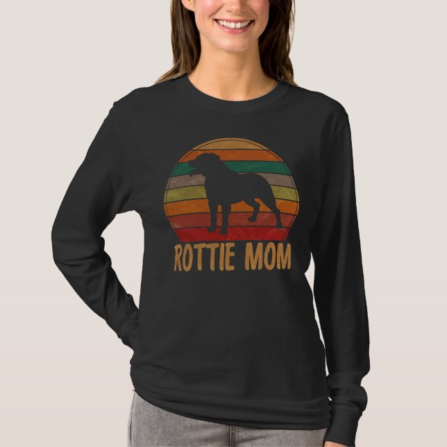 Camiseta Retro Rottweiler Mom Rott Dog Madre Mascota Rottie (Anverso)