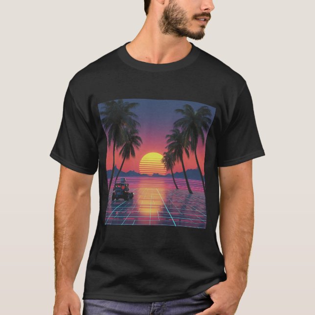 Camiseta Retro Rover Watching Neon Sunset (Anverso)