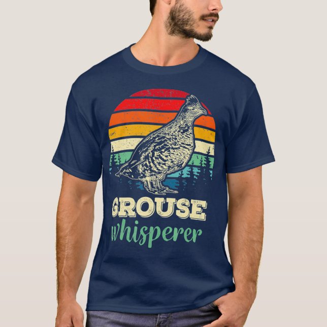 Camiseta Retro Ruffed Grouse Whisperer Regalo de caza de av (Anverso)