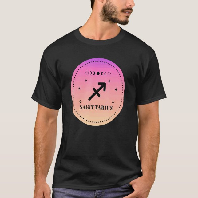 Camiseta Retro Sagittarius Cumpleaños Zodiac Rótulo Sagitta (Anverso)