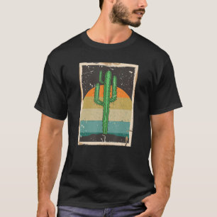 Camiseta Retro Saguaro Cactus Sunset Opuntia Cactaceae