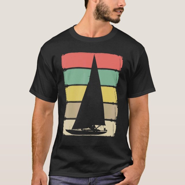 Camiseta Retro Sailboat Skipper Ship Catamaran Yacht Sail S (Anverso)