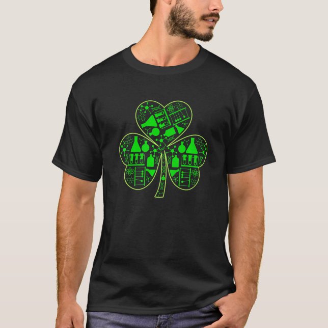 Camiseta Retro Saint Patrick S Day Química Shamrock Iris (Anverso)