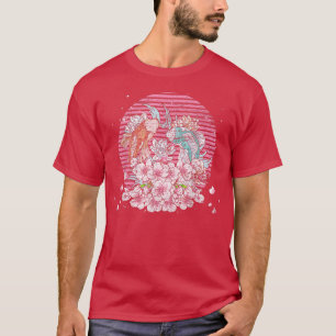 Camiseta Retro Sakura Taisho Sanke Koi Fish Cherry Blossom