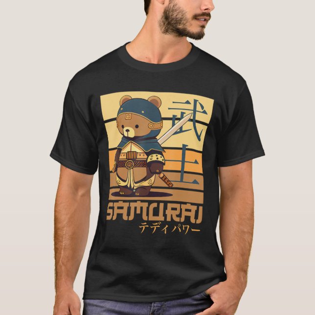 Camiseta Retro Samurai Teddy El arte japonés es perfecto pa (Anverso)