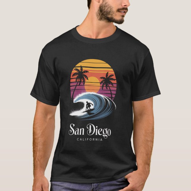 Camiseta Retro San Diego California Beach Vibes Summer Brea (Anverso)