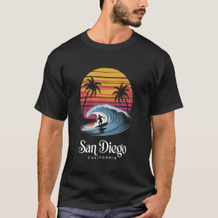 Camiseta Retro San Diego California Vibraciones de Playa Ve