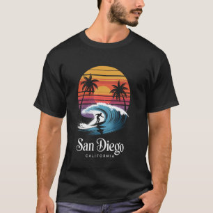 Camiseta Retro San Diego California Vibraciones de Playa Ve