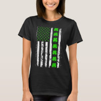Retro San Patrick's Day Green Irish American Flag