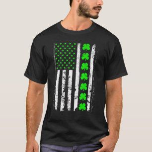 Camiseta Retro San Patrick's Day Green Irish American Flag 