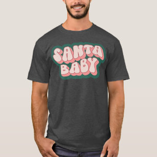 Camiseta Retro Santa Baby Funny Kid Boy Girl Christmas Holi