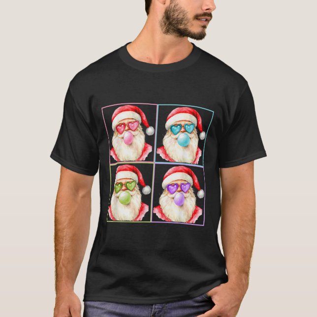 Camiseta Retro Santa Blowing Bubble Gum P Art Sungles Chris (Anverso)