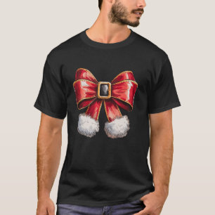 Camiseta Retro Santa Claus Coquette Bow Navidades Girly Wom