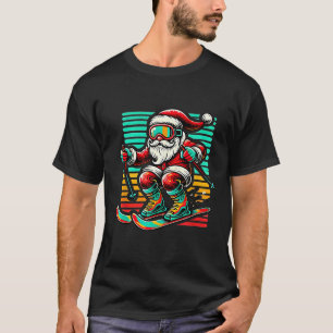 Camiseta Retro Santa Claus - Navidades esquiando