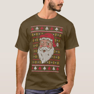 Camiseta Retro Santa Claus Wink With Hat  Ugly Christmas 