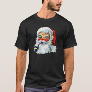 Camiseta Retro Santa con barba y pipa