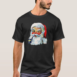 Camiseta Retro Santa con barba y pipa