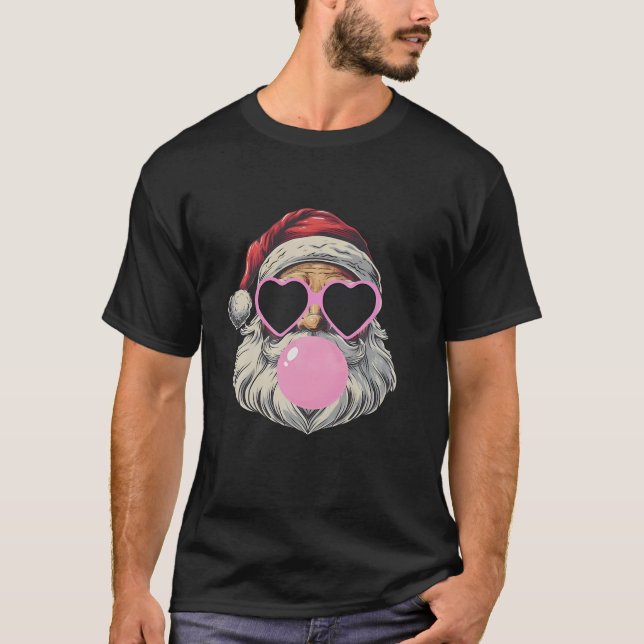 Camiseta Retro Santa con Navidades de Bubblegum de Glasses (Anverso)