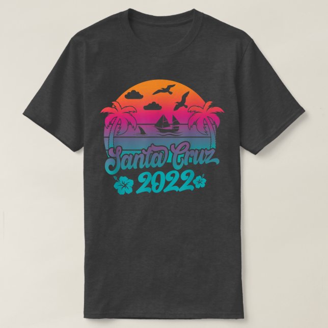 Camiseta Retro Santa Cruz Beach 2022 Aruba Family Vacation  (Diseño del anverso)