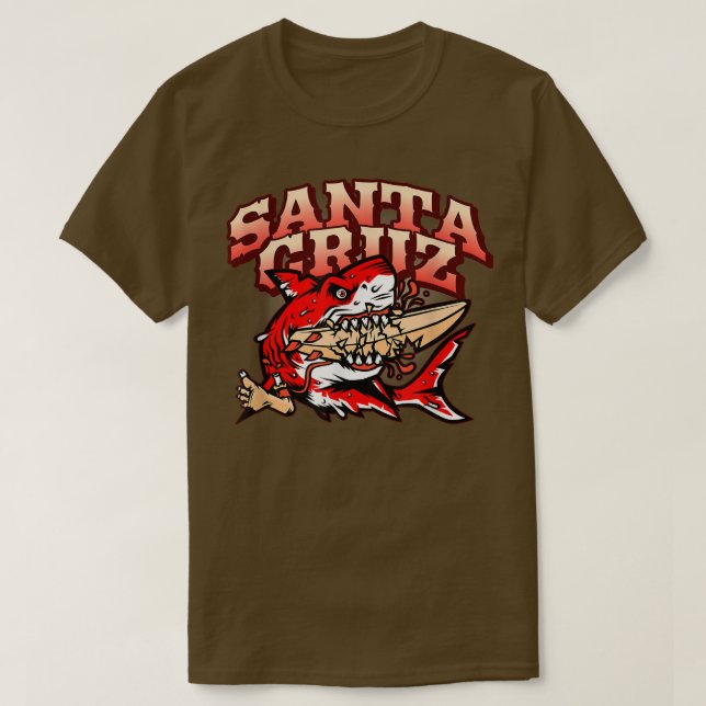 Camiseta Retro Santa Cruz California Great White Shark Vs,  (Diseño del anverso)