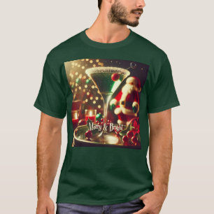 Camiseta Retro Santa de Navidad de los 50 Martini Verde