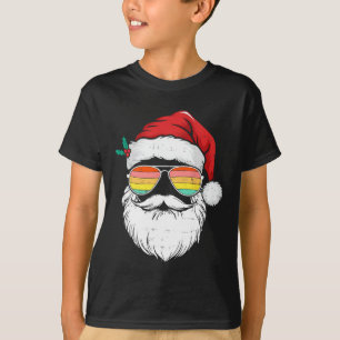 Camiseta Retro Santa Face Sungles Navidades Navidad Hombres