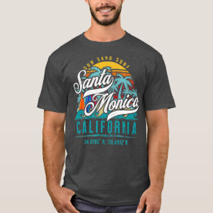 Camiseta Retro Santa Monica California Sun Sand Surf Beach