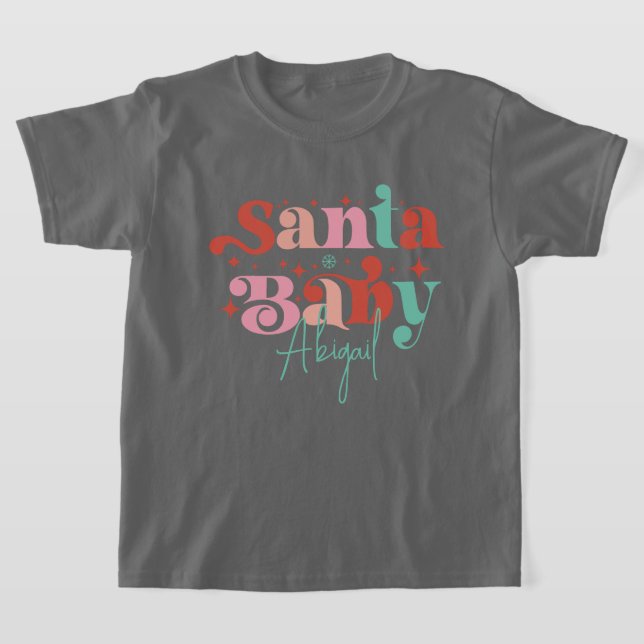 Camiseta Retro Santa para bebés personalizada (Distribución)