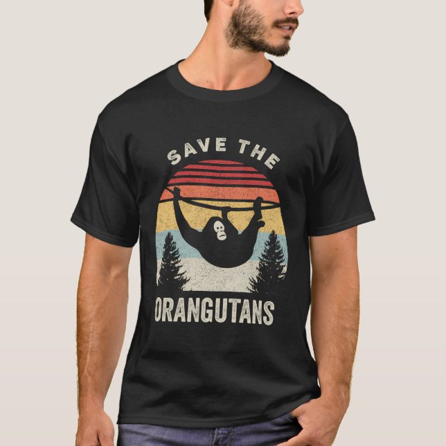 Camiseta Retro Save Orangutans Shirt Orangutan Animal Lover (Anverso)