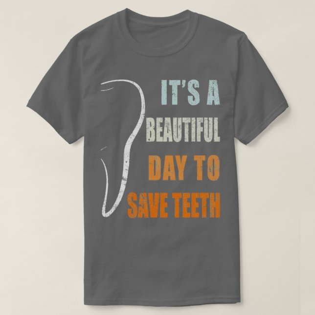 Camiseta Retro Save the Dentist Dental Hygienist Assistant  (Diseño del anverso)