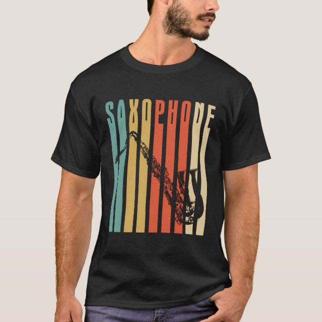 Camiseta Retro saxofón (Anverso)