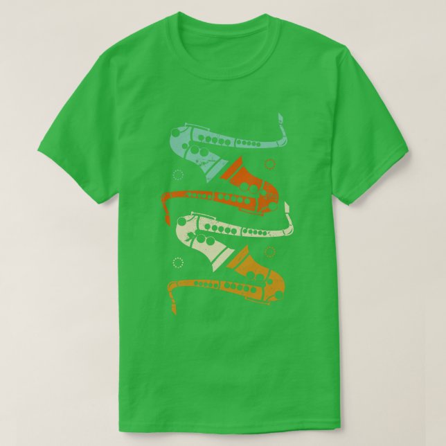 Camiseta Retro saxofón (Diseño del anverso)