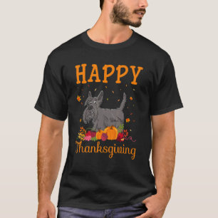 Camiseta Retro Scottish Terrier Dog Feliz Día de Acción de
