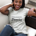Camiseta Retro Script Girlfriend Fiancee Engagement Party<br><div class="desc">This elegant t-shirt featuring whimsical retro script would make a wonderful gift for a future wife!</div>