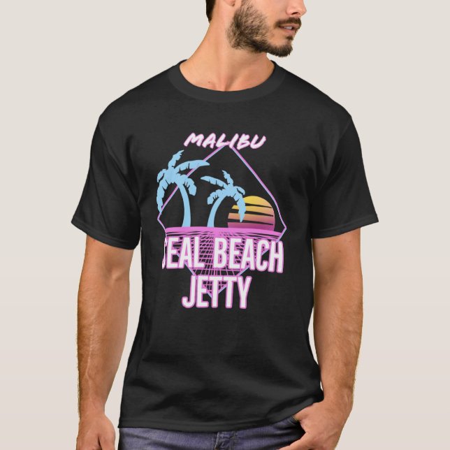 Camiseta Retro Seal Beach Jetty Malibu (Anverso)