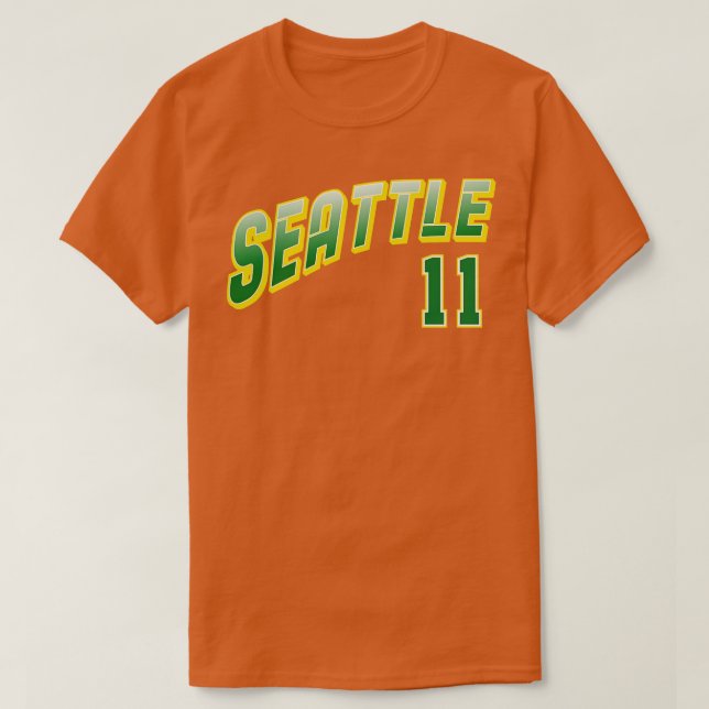 Camiseta Retro Seattle Número 11 1 (Diseño del anverso)