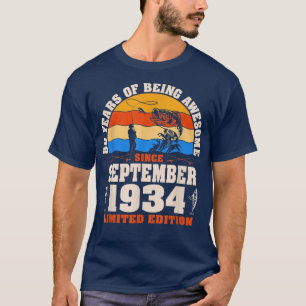 Camiseta Retro Septiembre 1934 Pescador de 88 años de edad 