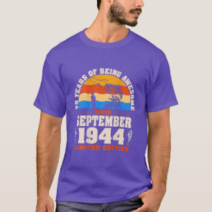 Camiseta Retro Septiembre 1944 Pescador de 78 años de edad