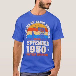 Camiseta Retro Septiembre 1950 Pescador de 72 años de edad