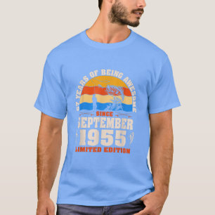 Camiseta Retro Septiembre 1955 67 años de edad Pescador Lov