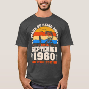 Camiseta Retro Septiembre 1960 Pescador de 62 años de edad