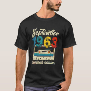 Camiseta Retro Septiembre 1963 Cinta De Cassette 58º Cumple