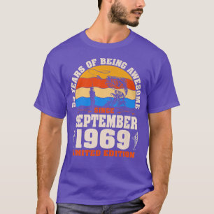 Camiseta Retro Septiembre 1969 Pescador de 53 años de edad