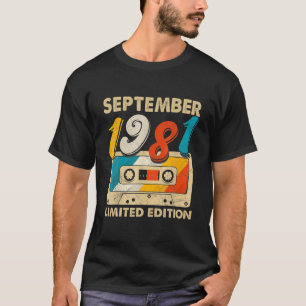 Camiseta Retro Septiembre 1981 Cinta De Cassette 40º Cumpl
